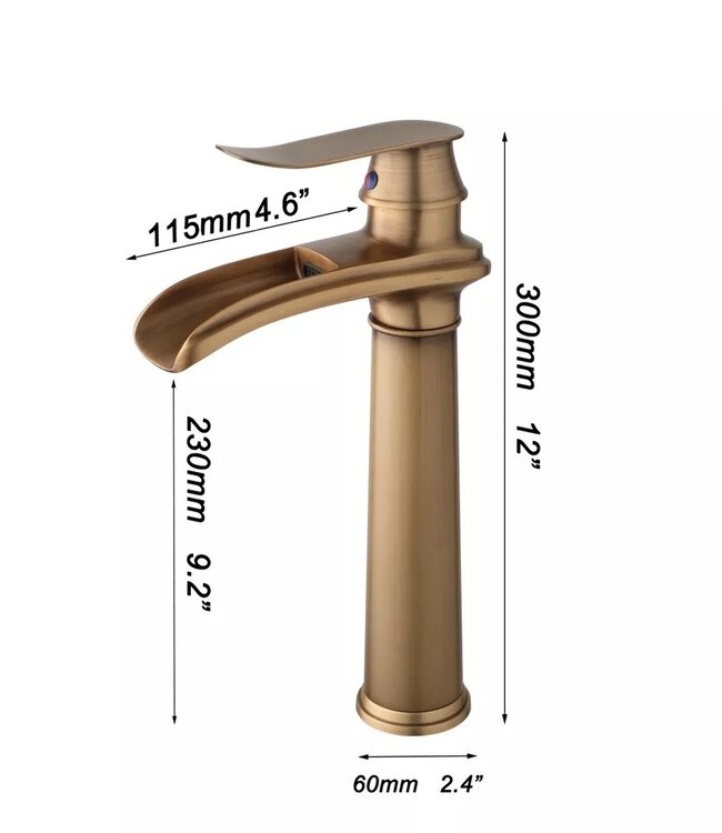 Rene Houtman Elegante Nostalgische Watervalkraan - Brons