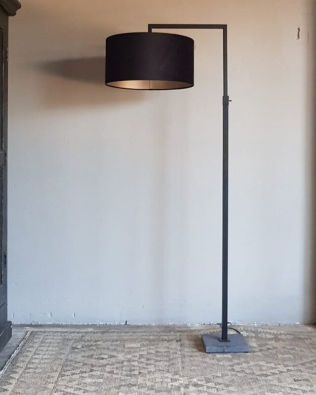 Luksa Home Collection Vloerlamp Toke | Natuurstenen Voet | Mat Zwart