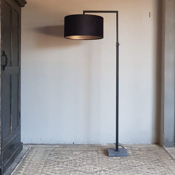 Luksa Home Collection Vloerlamp Toke | Natuurstenen Voet | Mat Zwart
