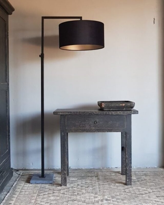 Luksa Home Collection Vloerlamp Toke | Natuurstenen Voet | Mat Zwart