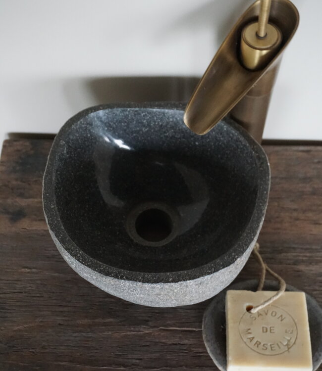 Rene Houtman Kleine stenen waskom + spoelgat B25xD23xH14