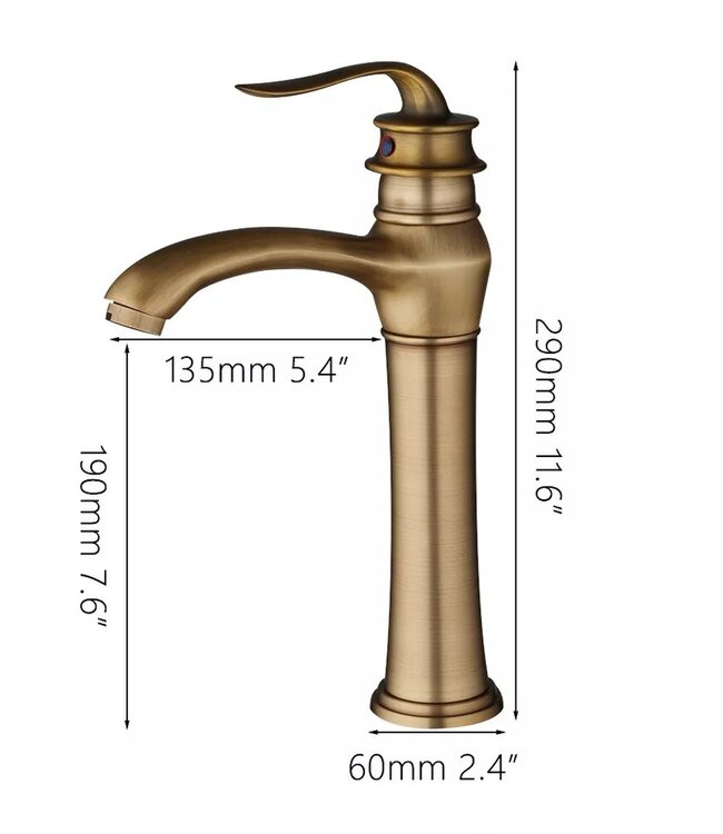 Rene Houtman Mengkraan Badkamer Klassiek Brons Elegant H29 Cm