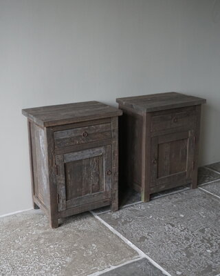 Rene Houtman Nachtkastjes Setje Van 2 Stuks - Driftwood - Lade & Deur