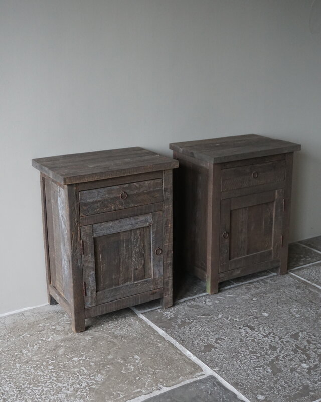 Rene Houtman Nachtkastjes Setje Van 2 Stuks - Driftwood - Lade & Deur