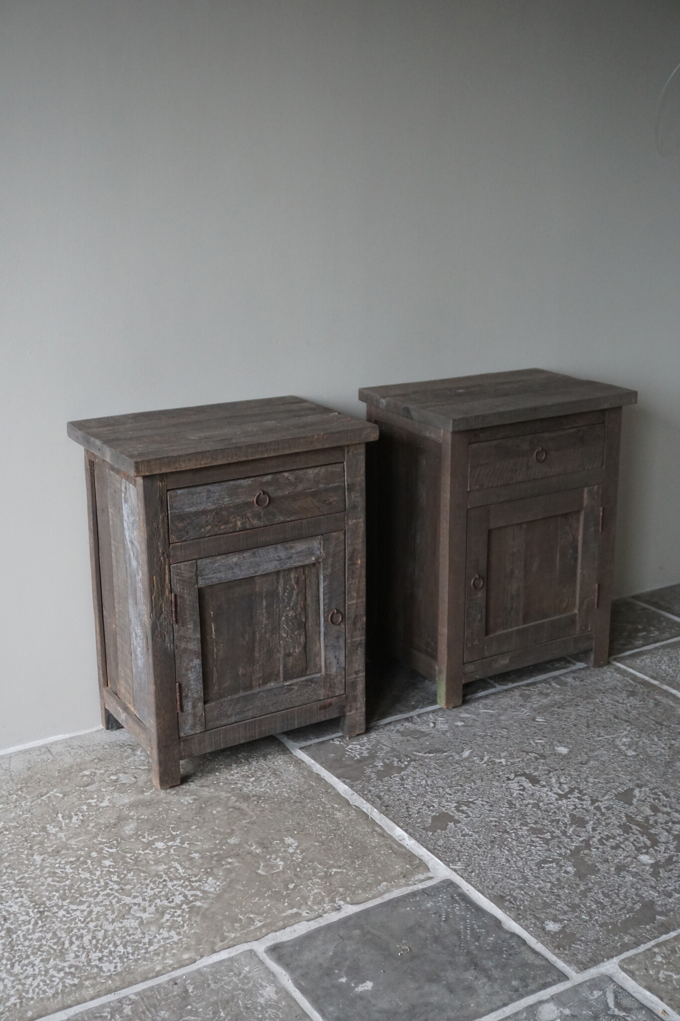 Rene Houtman Nachtkastjes Setje Van 2 Stuks - Driftwood - Lade & Deur