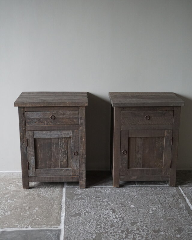 Rene Houtman Nachtkastjes Setje Van 2 Stuks - Driftwood - Lade & Deur