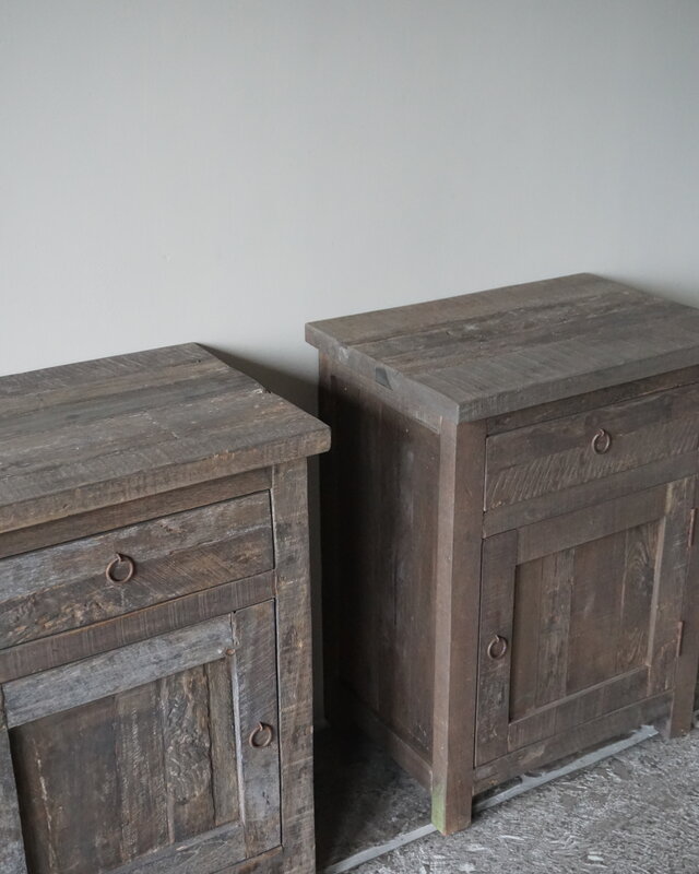 Rene Houtman Nachtkastjes Setje Van 2 Stuks - Driftwood - Lade & Deur