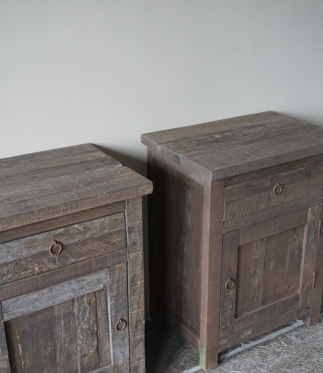 Rene Houtman Nachtkastjes Setje Van 2 Stuks - Driftwood - Lade & Deur