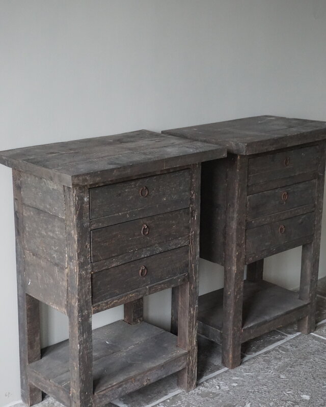 Rene Houtman Wandtafel Ladekastje 3 Lades H80 xB60xD41 Cm