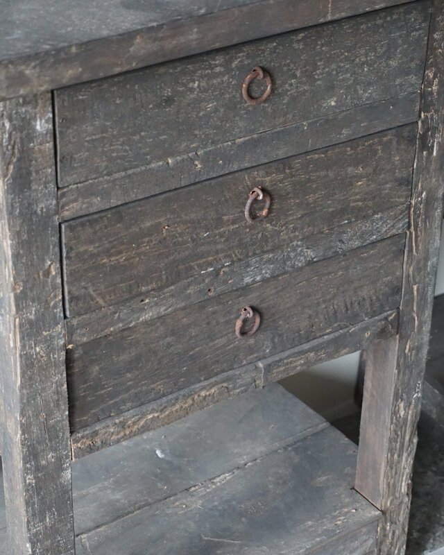 Rene Houtman Wandtafel Ladekastje 3 Lades H80 xB60xD41 Cm
