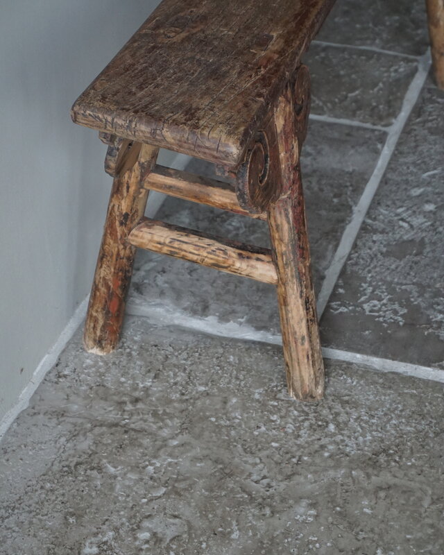 Rene Houtman Bankje Chinees Oud Hout Krulpoten Houtsnijwerk 4