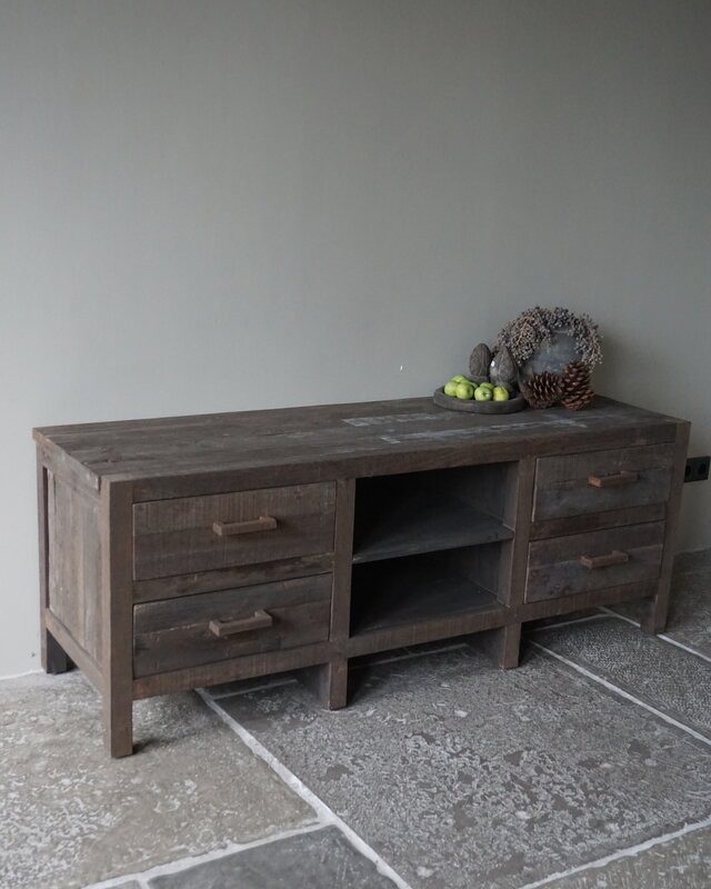 Rene Houtman TV-Meubel Driftwood 4 Lades - B160xH60xD50 Cm
