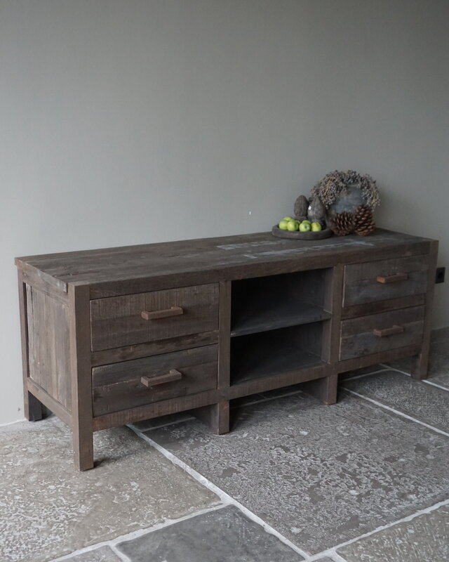 Rene Houtman TV-Meubel Driftwood 4 Lades - B160xH60xD50 Cm
