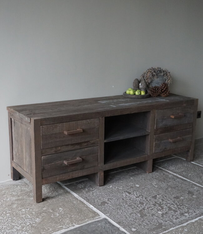 Rene Houtman TV-Meubel Driftwood 4 Lades - B160xH60xD50 Cm