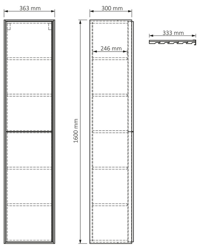 Differnz Elin Hoge Kast | Eiken | H160 x B36 x D30 cm