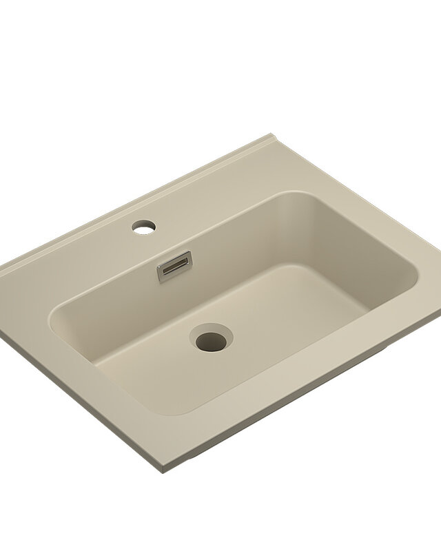 Differnz Elin Wastafel | Mat Taupe | H1,5 x B61 x D46,5 cm