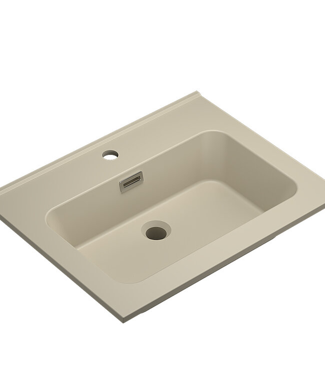 Differnz Elin Wastafel | Mat Taupe | H1,5 x B61 x D46,5 cm