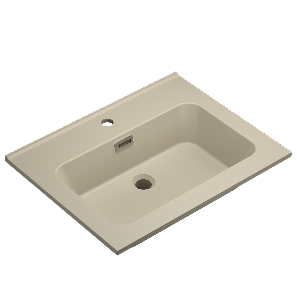 Differnz Elin Wastafel | Mat Taupe | H1,5 x B61 x D46,5 cm