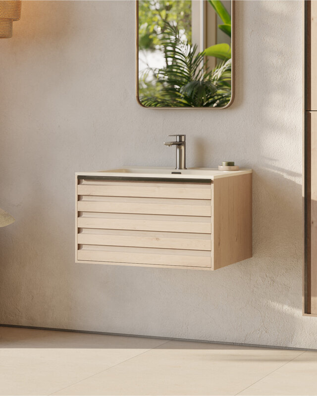 Differnz Elin Wastafel | Mat Taupe | H1,5 x B61 x D46,5 cm