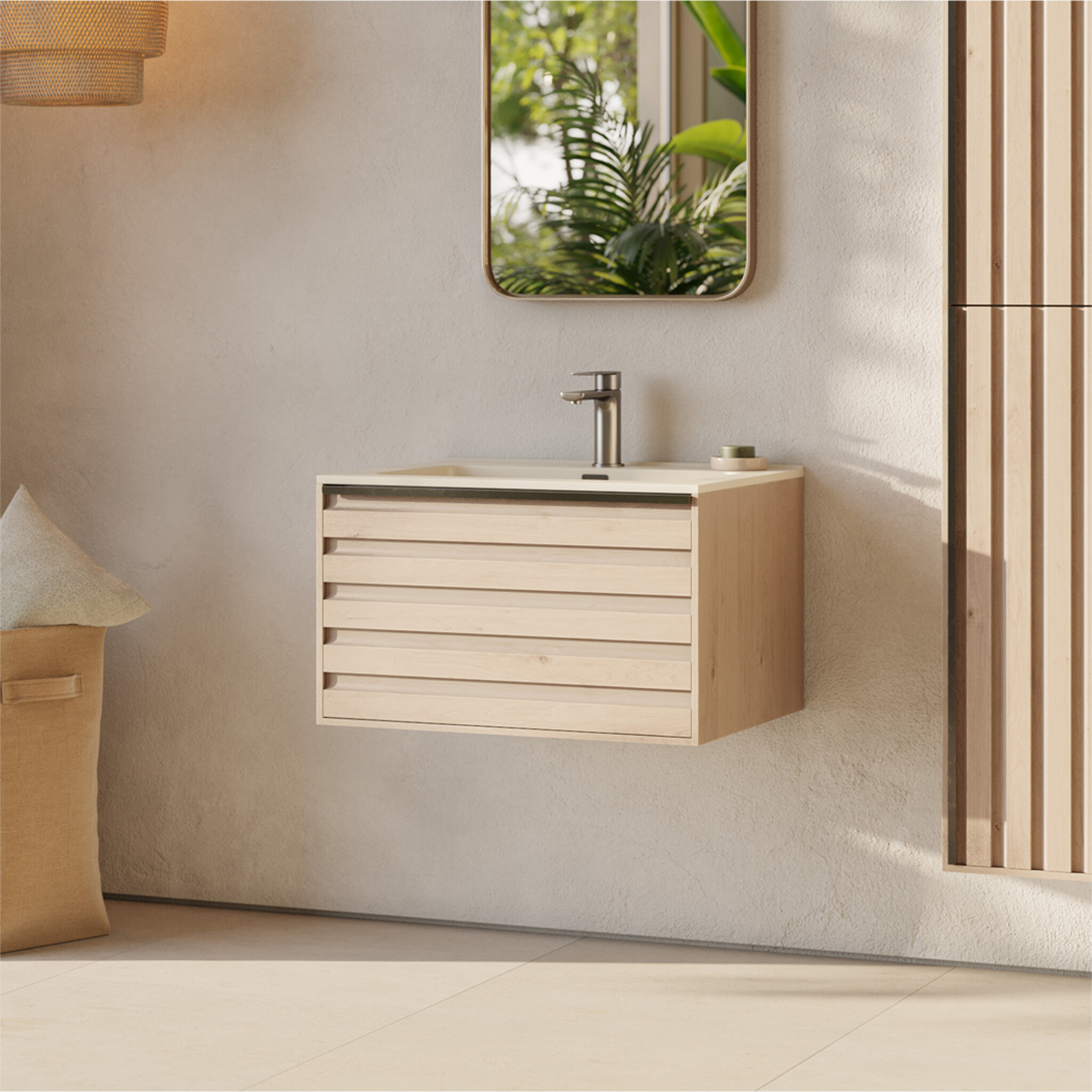 Differnz Elin Wastafel | Mat Taupe | H1,5 x B61 x D46,5 cm