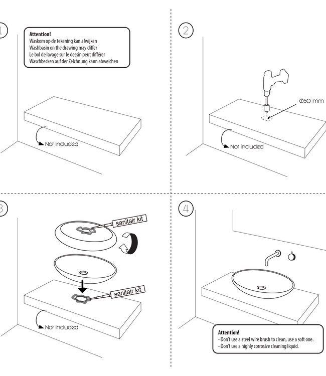Differnz Waskom Tulip | Hoogglans Wit | H24 x  Ø40 cm