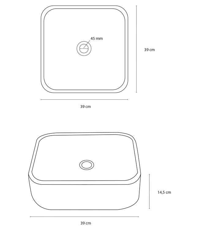Differnz Wasbak Guido | Keramiek |  H14 x Ø40 cm