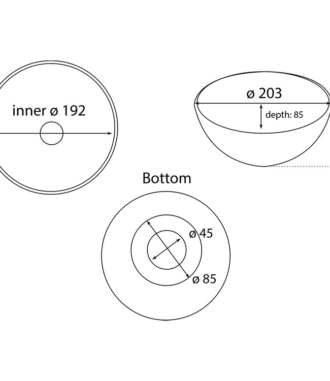 Differnz Waskom Boomer | Keramiek | Wit | H10 x Ø20 cm