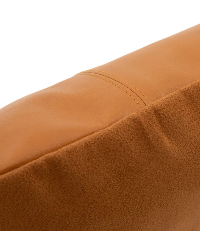 Bazar Bizar De Four Panel Leather Kussenhoes - Camel - 40x40