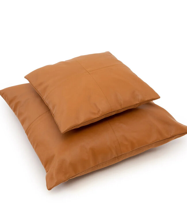 Bazar Bizar De Four Panel Leather Kussenhoes - Camel - 40x40