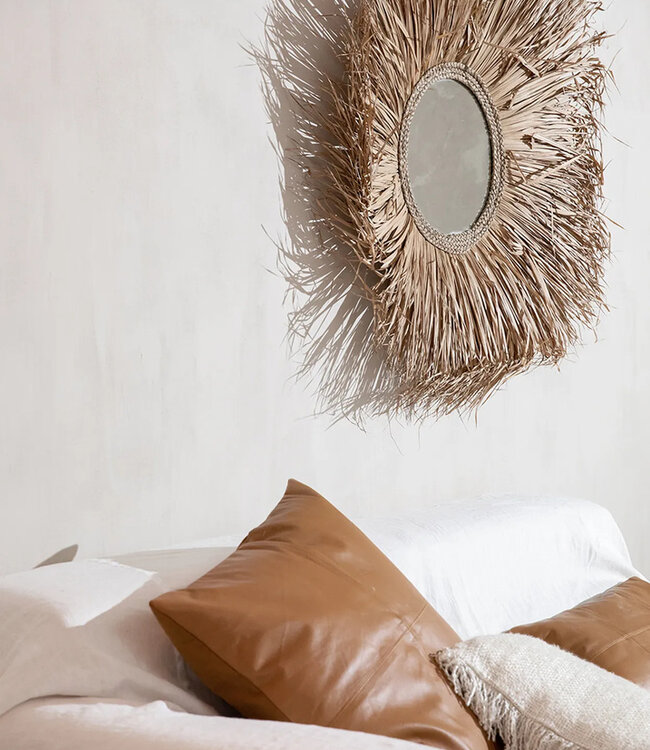 Bazar Bizar De Four Panel Leather Kussenhoes - Camel - 40x40