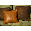 De Four Panel Leather Kussenhoes - Camel - 40x40