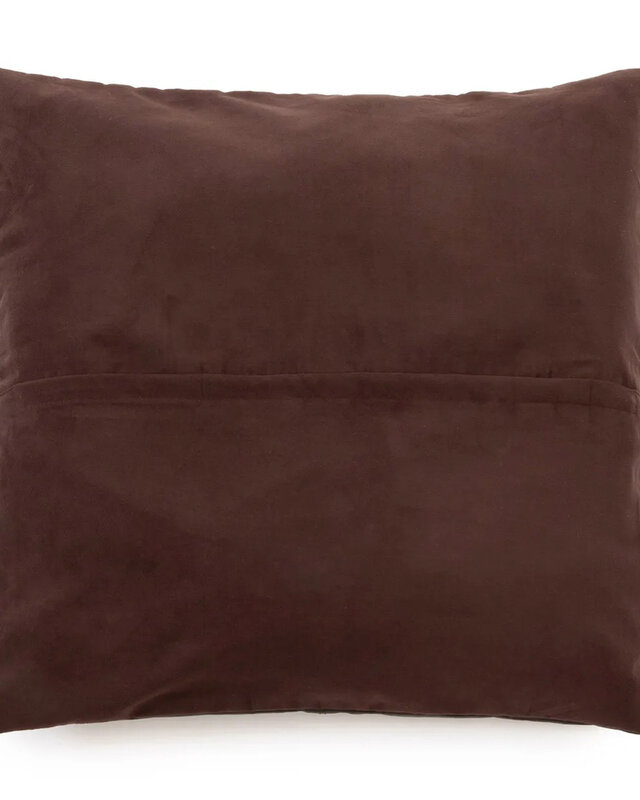 Bazar Bizar De Four Panel Leather Kussenhoes - Chocolade - 60x60