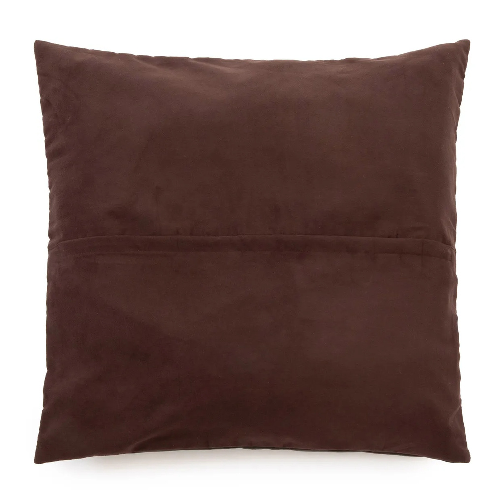 Bazar Bizar De Four Panel Leather Kussenhoes - Chocolade - 60x60