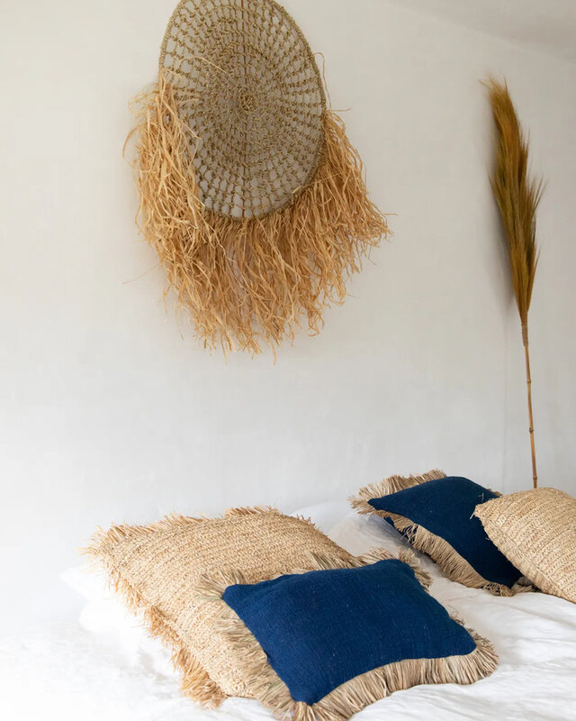 Bazar Bizar De Saint Tropez Kussenhoes - Blauw Naturel - 30x50