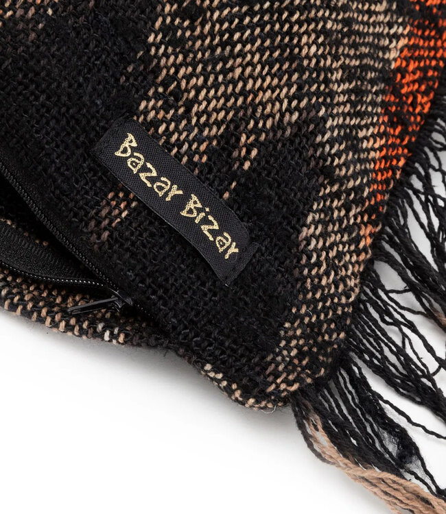 Bazar Bizar De Oh My Gee Kussenhoes - Zwart Oranje -  60x60