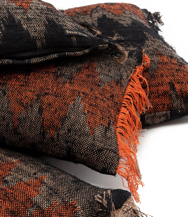 Bazar Bizar De Oh My Gee Kussenhoes - Zwart Oranje -  60x60