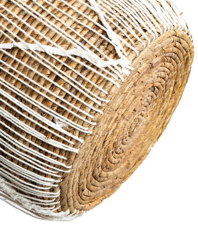 Bazar Bizar De Straight Stitched Macrame Mand - Naturel Wit - L