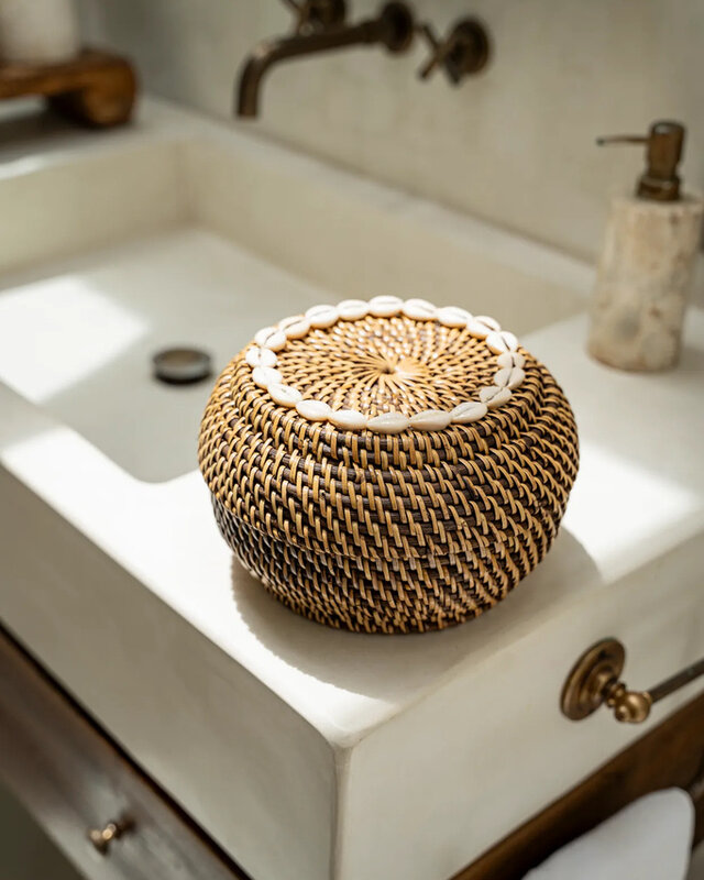 Bazar Bizar De Colonial Peek-a-Boo Mand - Naturel Bruin - M