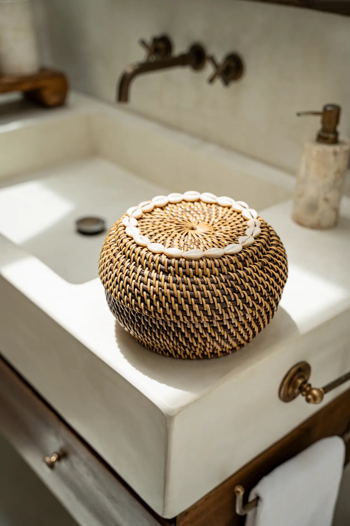 Bazar Bizar De Colonial Peek-a-Boo Mand - Naturel Bruin - M