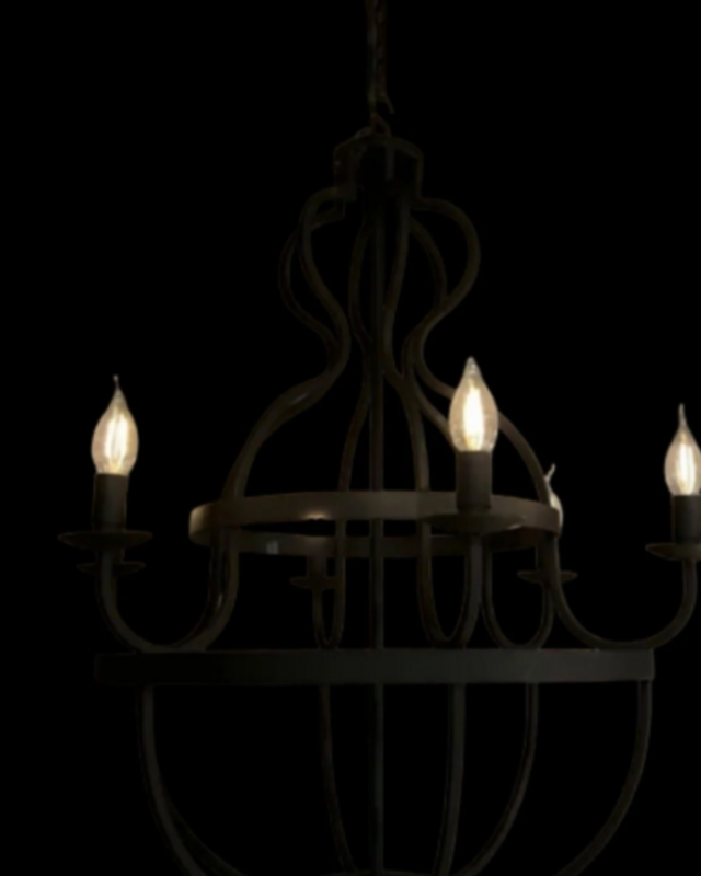 Rene Houtman Kroonluchter | 6-Arms | Zwart of Roest