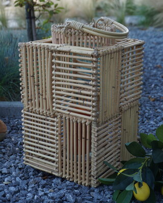 Rene Houtman Windlicht Rotan H40x25x25 Cm - Naturel