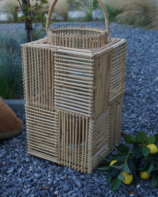 Rene Houtman Windlicht Rotan H50x30x30 Cm - Naturel