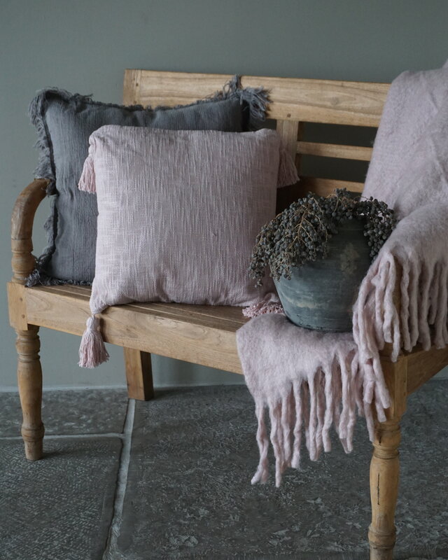 Goround Interior Kussen + Binnen Kussen Slub Tearose/Roze 45 x 45 Cm