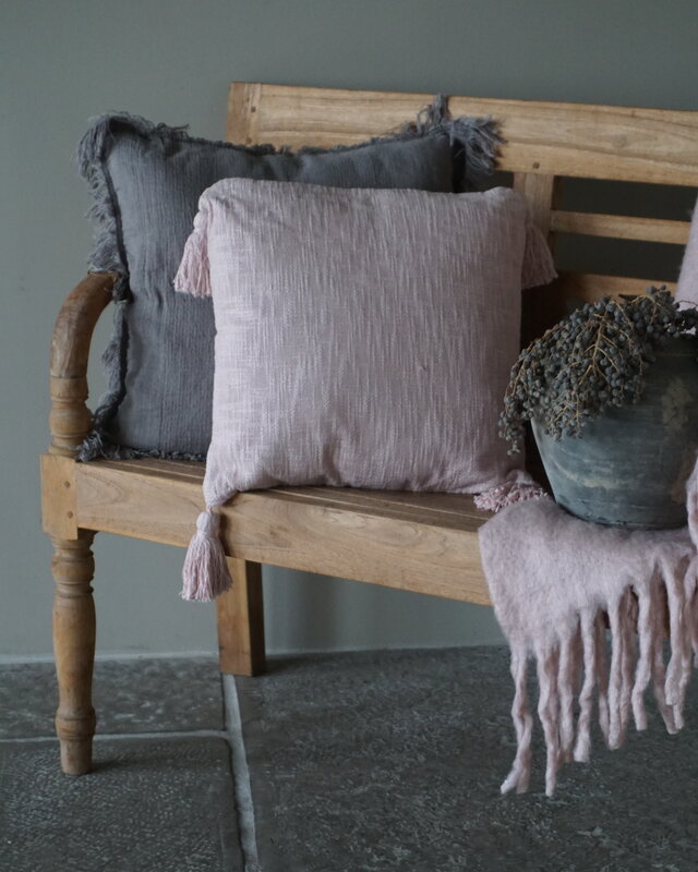 Goround Interior Kussen + Binnen Kussen Slub Tearose/Roze 45 x 45 Cm