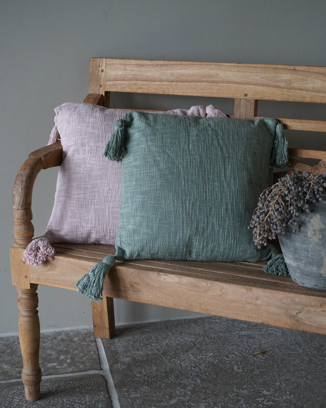 Goround Interior Kussen + Binnen kussen Slub Olijfgroen 45x45 Cm