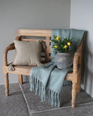Goround Interior Wollen Plaid Olijfgroen 130 x 170 Cm