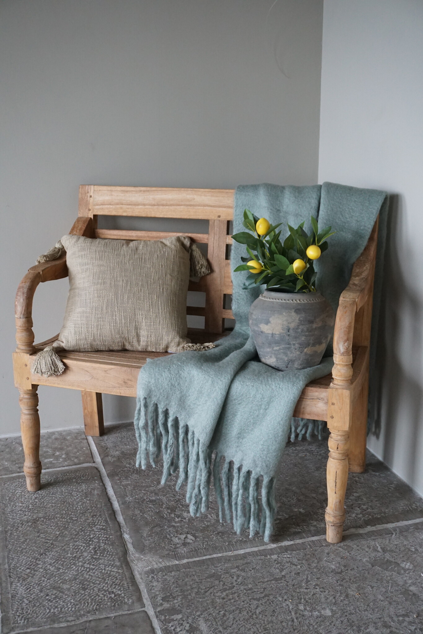 Goround Interior Wollen Plaid Olijfgroen 130 x 170 Cm