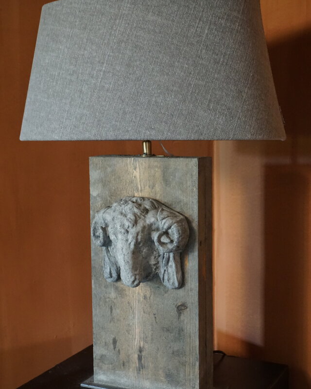 Il Cupido Tafellamp Beton & Hout Ramskop - Zonder Kap