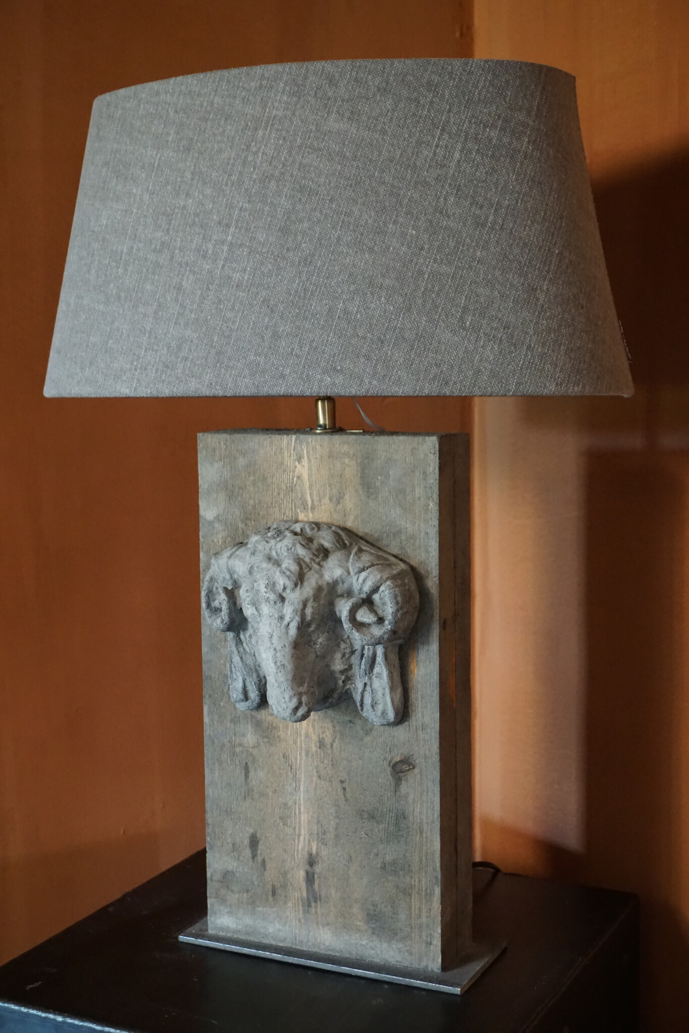 Il Cupido Tafellamp Beton & Hout Ramskop - Zonder Kap