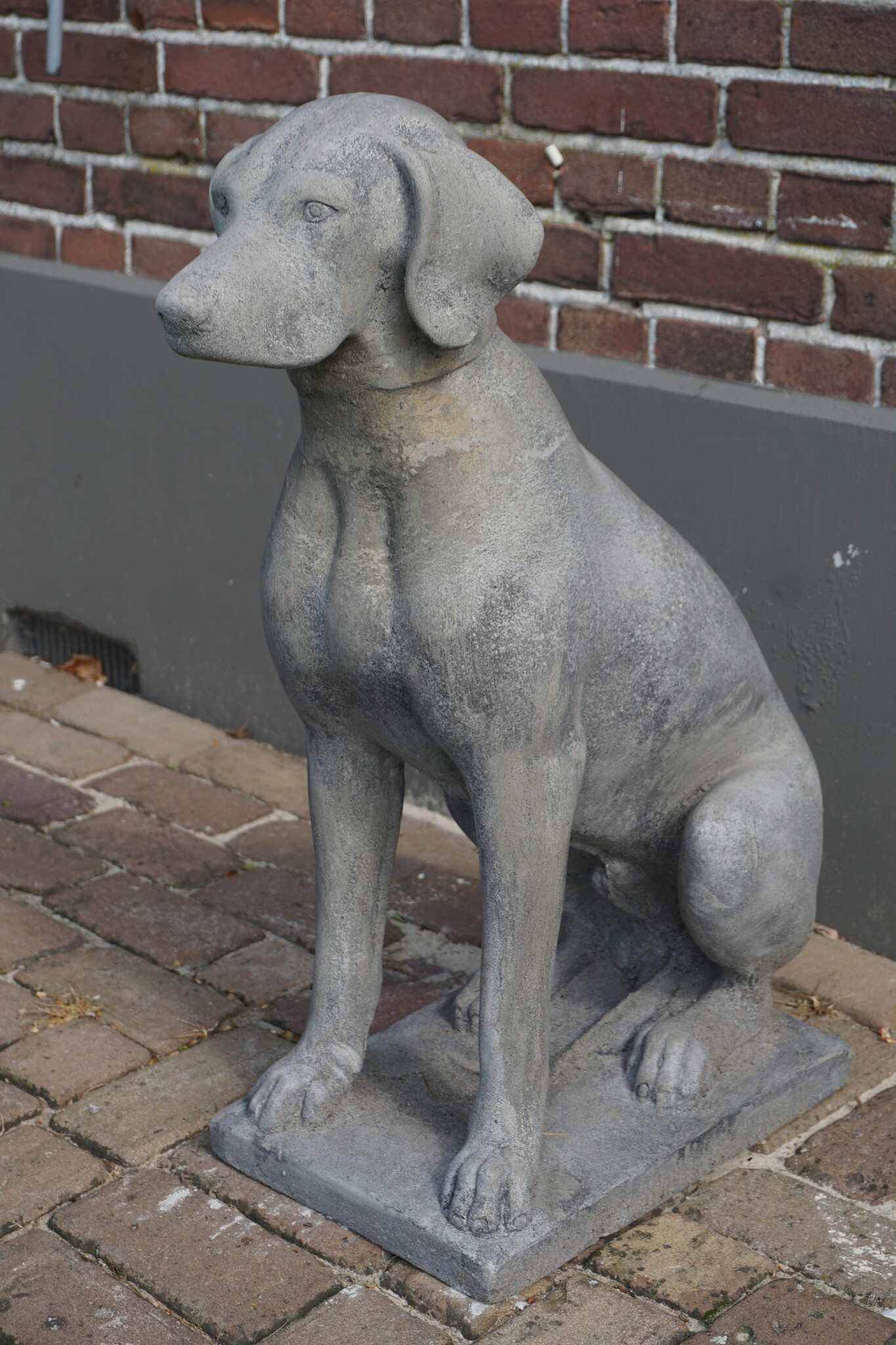 Il Cupido Betonnen Hond Beeld Op Voet H75 Cm